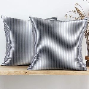 24x24 2pk Black Striped Pillow Covers